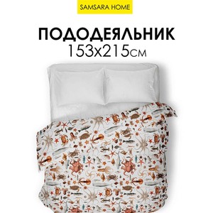 Пододеяльник 1,5 спальный МОРСКОЙ   (сатин, цифровая печать)